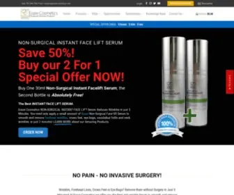 Erasecosmetics.com(Non-Surgical Instant Face Lift Serum) Screenshot