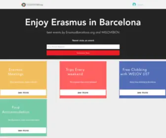 Erasmusbarcelona.org(Free Erasmus and international abroad students Organization in Barcelona) Screenshot