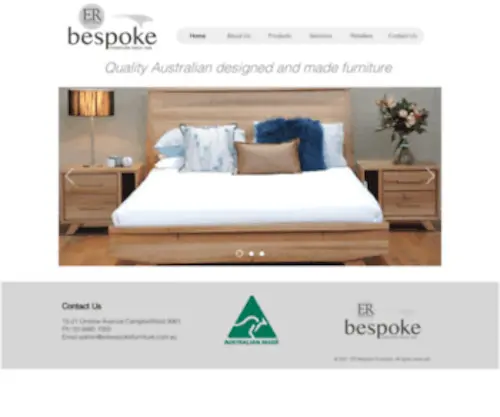 Erbespokefurniture.com.au(ER Bespoke) Screenshot