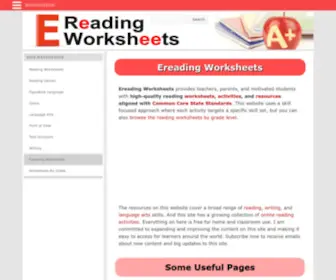 Ereadingworksheets.com(Reading Worksheets) Screenshot