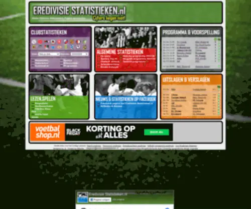 Eredivisiestatistieken.nl(Statistieken Eredivisie 2023/2024) Screenshot