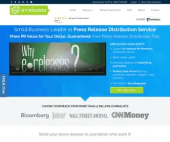 Ereleases.com(Best Press Release Distribution Service) Screenshot
