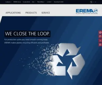 Erema.com(EREMA Plastic Recycling Machine & Plastic Recycling Plant) Screenshot