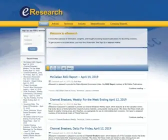 Eresearch.com(The Source of Independent Equity Research) Screenshot