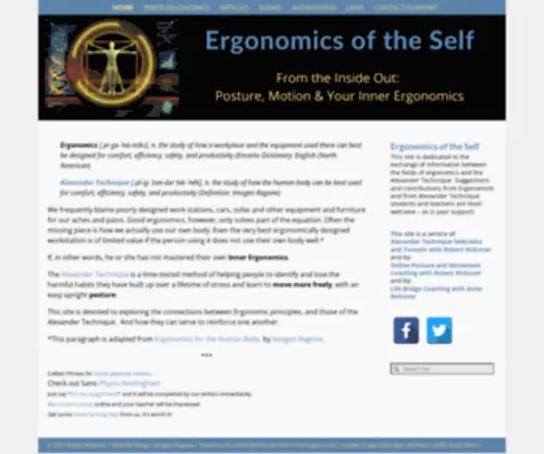 Ergonomics.org(Posture, Motion and Ergonomics) Screenshot