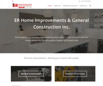 Erhomeimprovementsinc.com(ER Home Improvements & General Construction Inc) Screenshot