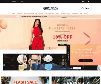 EriCDress.com(Online Shopping Store for Wedding & Party Occasion Dresses) Screenshot