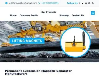 Erichmagnetics.com(Permanent Suspension Magnetic Separator Manufacturers) Screenshot