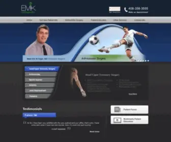 Erickagelmd.com(Orthopedic Surgery San Jose) Screenshot