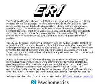 Eri.com(Employee Reliability Inventory) Screenshot