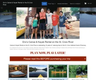 Ericscanoerental.com(Canoe and Kayak Rental on the St) Screenshot