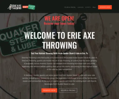 Erieaxes.com(Erie Axe Throwing) Screenshot