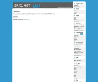 Erig.net(Statistics-based fansite about the MMORPG) Screenshot