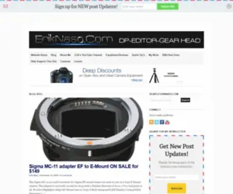 Eriknaso.com(Video production tips and gear reviews plus conversations) Screenshot