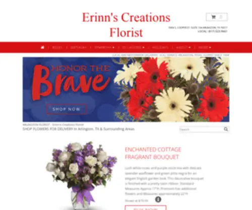 Erinnscreations.com(  Arlington Florist) Screenshot