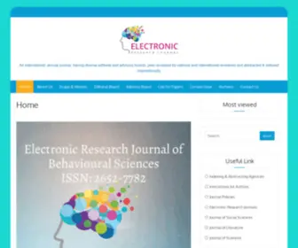 ErjBehaviouralsciences.com(Electronic Research Journal of Behavioural Sciences (ISSN: 2652) Screenshot