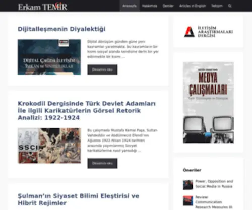 Erkamtemir.com(Kastamonu Üniversitesi İletişim Fakültesi) Screenshot