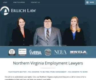 Erlichlawoffice.com(Northern Virginia Employment Lawyer) Screenshot