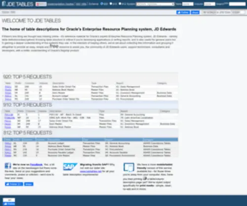 Erpref.com(Jde tables) Screenshot