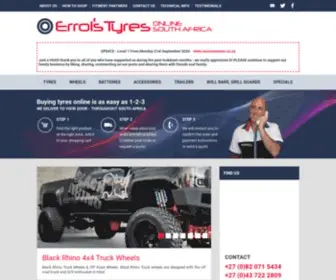 Errolstyres.co.za(Tyres, Wheels, Automotive Accessories at great prices) Screenshot