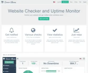Erroralarm.com(Get notified when your website) Screenshot