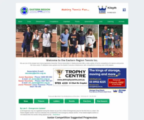 Ertinc.org.au(Eastern Region Tennis) Screenshot