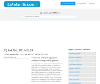Esanlamlisi.com(Eş anlamlı kelimeler) Screenshot