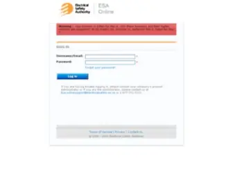 Esaonlineservices.com(Electrical Safety Authority) Screenshot