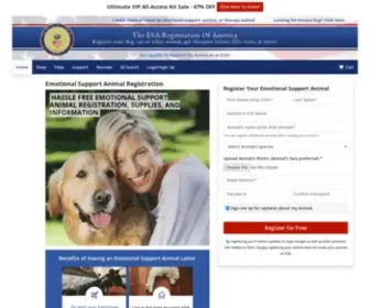 Esaregistration.org(Emotional Support Animal Registration of America) Screenshot