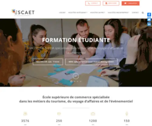 Escaet.fr(Ecole de commerce spécialisée tourisme) Screenshot