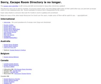 Escaperoomdirectory.com(Escape Room Directory) Screenshot