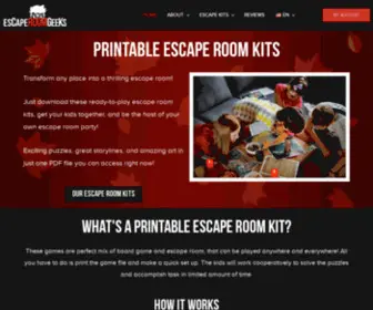 EscaperoomGeeks.com(Printable Escape Room Kits) Screenshot