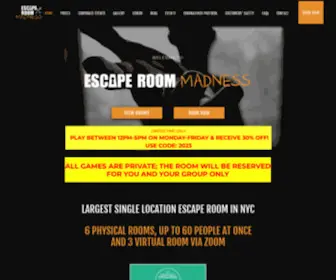 Escaperoommadness.com(Escape Room NYC) Screenshot