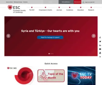 Escardio.org(The European Society of Cardiology (ESC)) Screenshot
