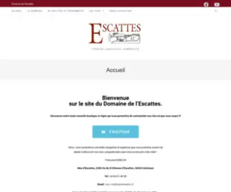 Escattes.com(Vin Sommières Domaine de l'escattes) Screenshot