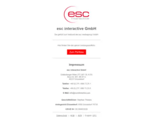 Escinteractive.com(Esc interactive GmbH) Screenshot