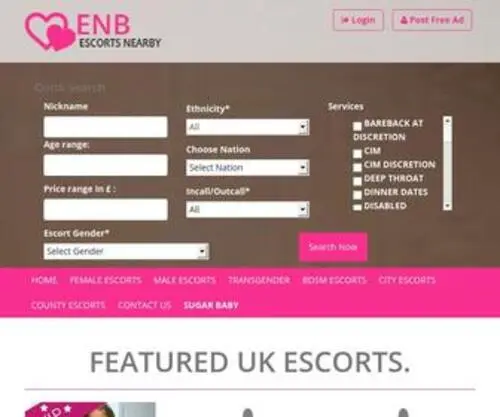 Escortsnearby.com(Disclaimer) Screenshot