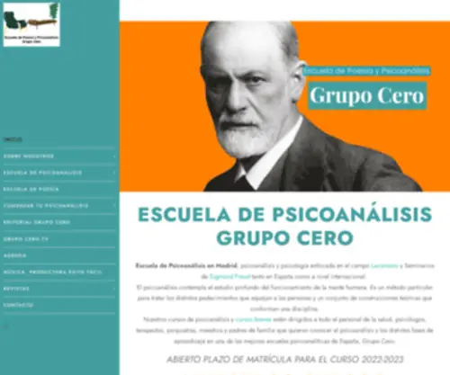 Escuelagrupocero.com(Escuela de Poesía y Psicoanálisis Grupo Cero) Screenshot