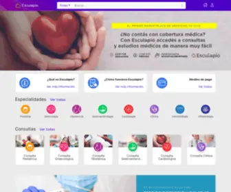 Esculapio.com.ar(ESCULAPIO es una plataforma online que te permite comprar servicios médicos donde) Screenshot