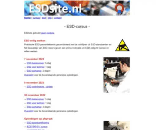 Esdsite.nl(ESD-cursus en training) Screenshot
