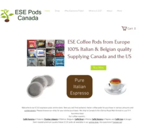 Ese-Pods-Canada.ca(ESE coffee pods Canada) Screenshot