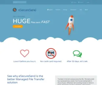 Esecuresend.com(eSecureSend) Screenshot