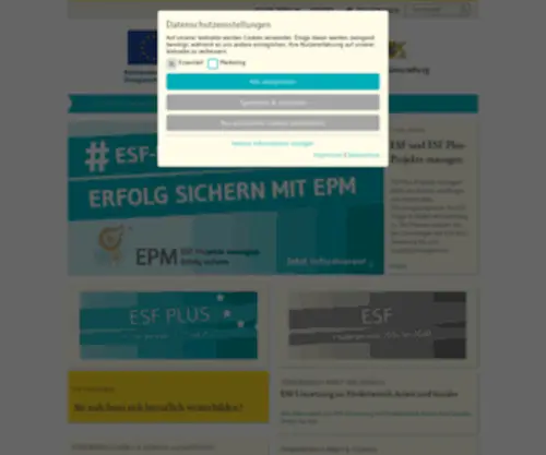 ESF-BW.de(Europäischer Sozialfonds) Screenshot