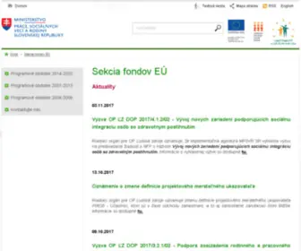 ESF.gov.sk(Sekcia fondov EÚ) Screenshot