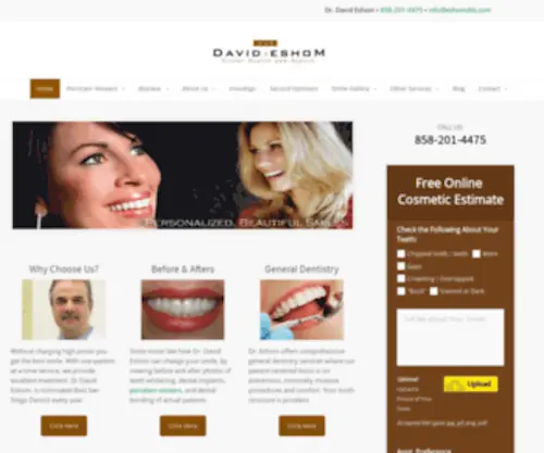 Eshomdds.com(San diego cosmetic dentist) Screenshot