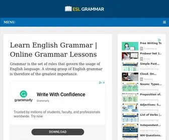 Eslgrammar.org(Learn English Grammar) Screenshot