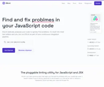 Eslint.org(Find and fix problems in your JavaScript code) Screenshot