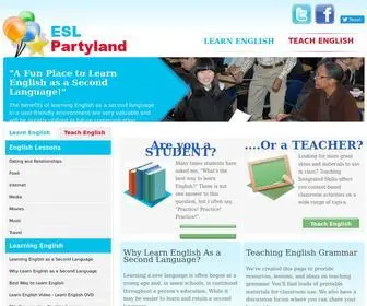 Eslpartytown.com(English as a Second Language Resources for Teachers and Students) Screenshot