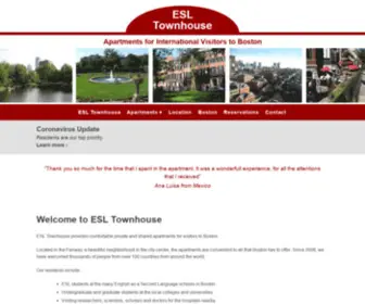 Esltownhouse.com(Apartments for International Visitors to Boston) Screenshot