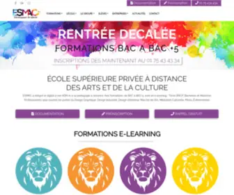 Esmac.fr(Ecole à distance des Métiers des Arts et de la Culture) Screenshot